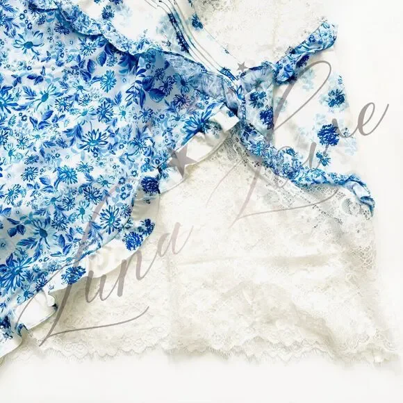 FOR LOVE & LEMONS Rosalyn Maxi Dress in Blue (size S) NWT - Picture 6 of 10